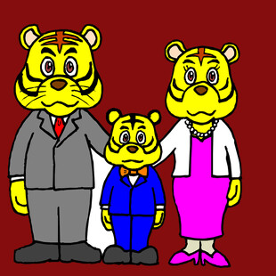 老虎一家温馨形象展示