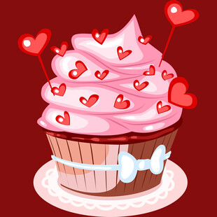 甜蜜爱心纸杯蛋糕