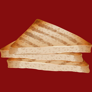 堆叠的烤面包片