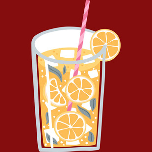 一杯清新柠檬冰饮