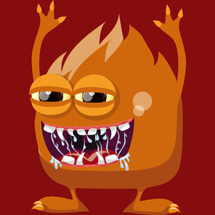 搞怪火焰怪物形象