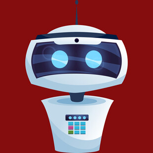 可爱白色智能机器人