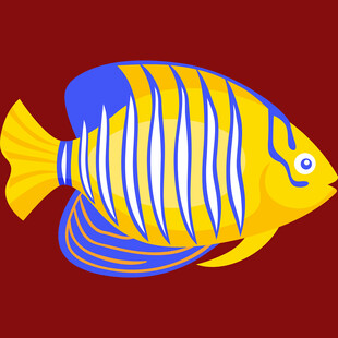条纹热带鱼插画