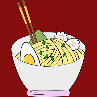 美味日式拉面碗中呈现