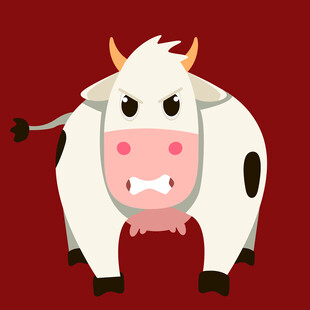 愤怒奶牛卡通形象