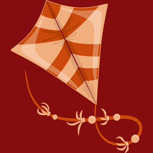 复古风格几何图案风筝