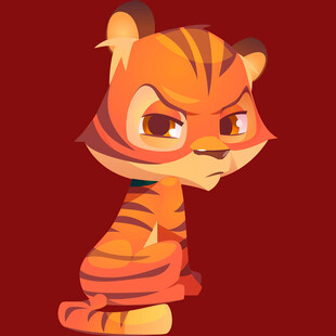 可爱愤怒小老虎形象