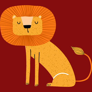 可爱卡通狮子插画