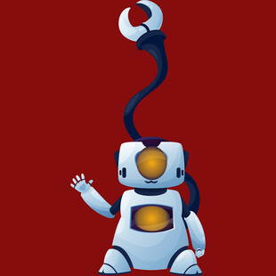 可爱机器人挥手示意