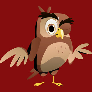卡通猫头鹰展翅