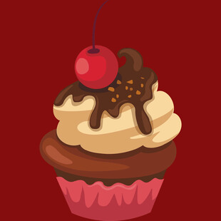 美味樱桃纸杯蛋糕