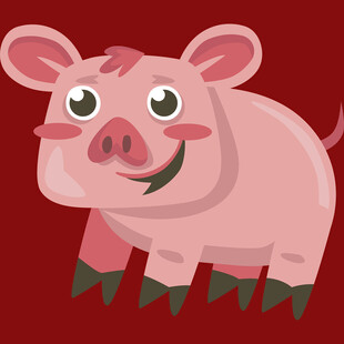 可爱粉色小猪卡通形象