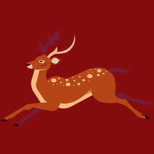 奔跑的梅花鹿