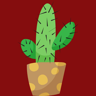 卡通盆栽仙人掌