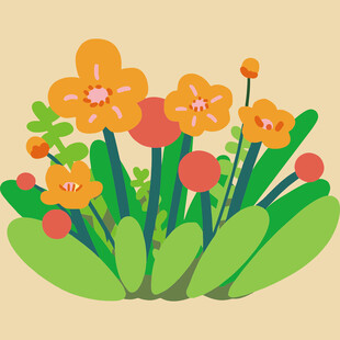 多彩花卉插画