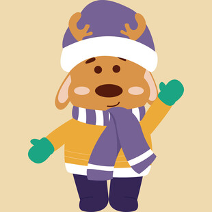 可爱小鹿的冬日装扮