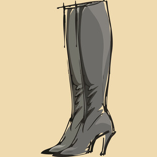 时尚高跟长筒靴设计图