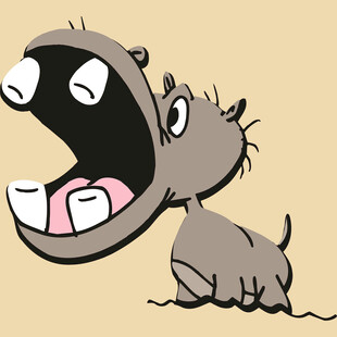 张嘴的卡通河马