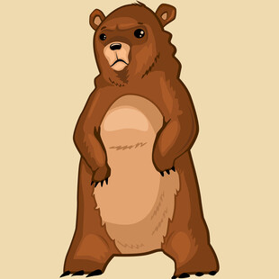 站立的卡通棕熊