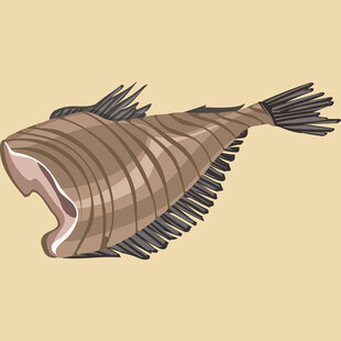 卡通条纹怪鱼张开大嘴