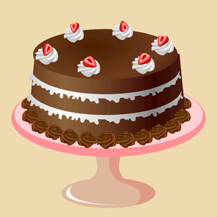 巧克力双层蛋糕装饰精美