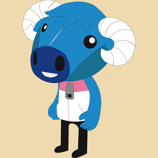 蓝色卡通羊形象