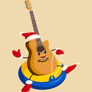 圣诞吉他漂浮乐趣
