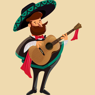 墨西哥男子弹奏吉他