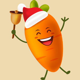 圣诞胡萝卜手持铃铛欢乐跑