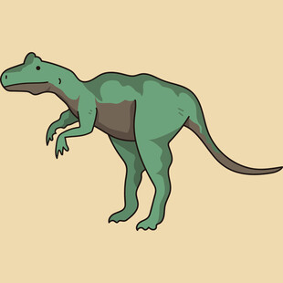 站立的绿色卡通恐龙