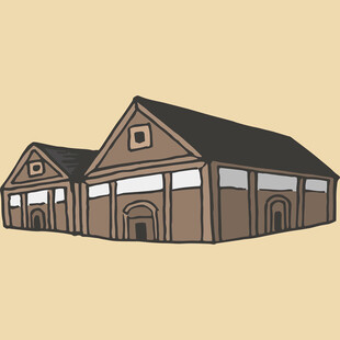 复古风格棕色房屋建筑