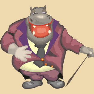 穿西装的河马绅士