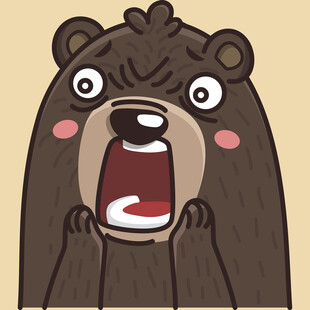 愤怒棕熊表情夸张