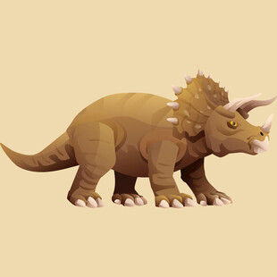 三角恐龙插画形象