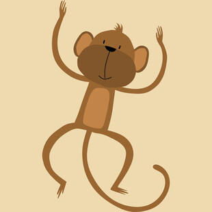 跳跃的卡通小猴