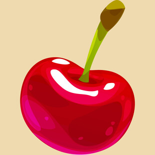 鲜艳红樱桃插画