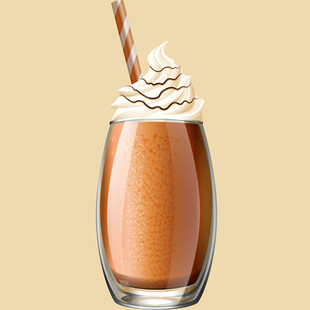 巧克力奶昔配奶油顶