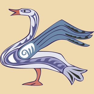 抽象风格飞鸟图案设计