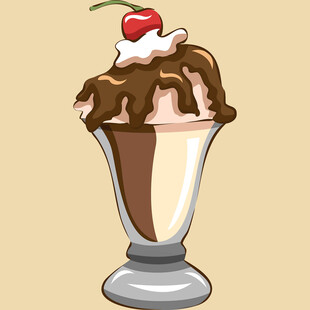 美味樱桃巧克力冰淇淋