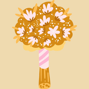 卡通风格花束插画