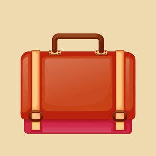 红色手提行李箱插画