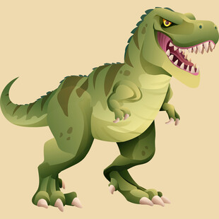 凶猛的绿色霸王龙形象