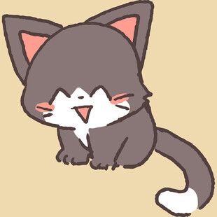 可爱灰猫卡通形象