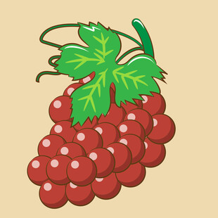 一串饱满的红葡萄