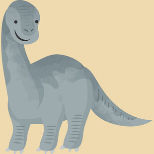 可爱灰色恐龙卡通形象