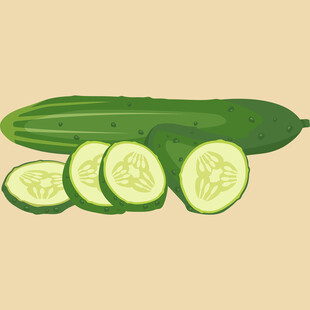 新鲜黄瓜切片展示