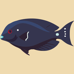 蓝色卡通鱼形象设计