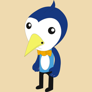 可爱蓝企鹅卡通形象