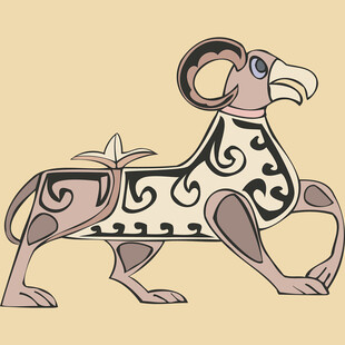 复古风格羊形图案设计