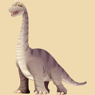 可爱长颈恐龙形象展示
